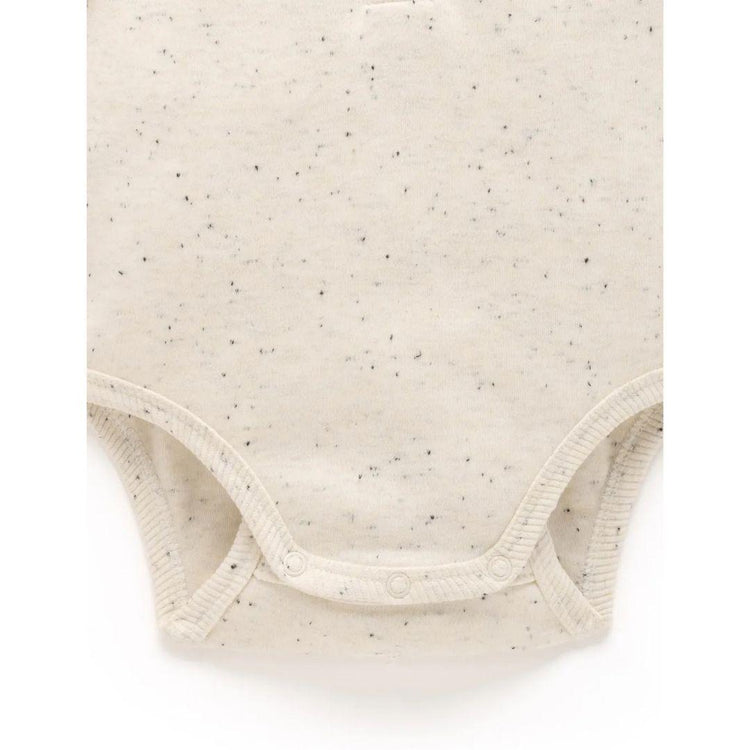 Purebaby Organic Wheat Neppy Print Thick Henley Bodysuit