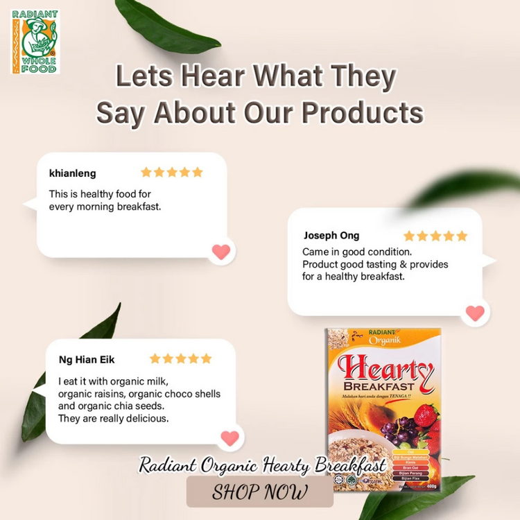 Radiant Organic Muesli Chia & Flax - Hearty Breakfast (400g)