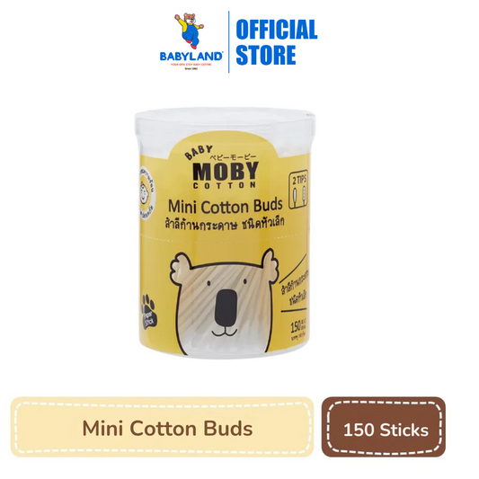 Baby Moby Mini Cotton Buds With Paper Sticks (150 Sticks)