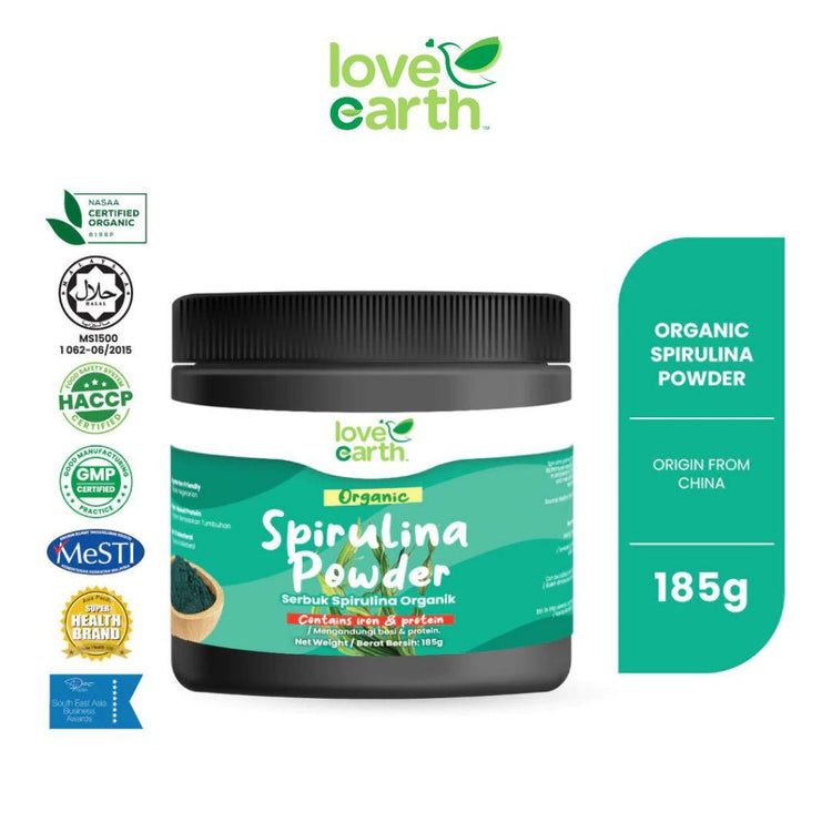 Love Earth Organic Spirulina Powder 185g