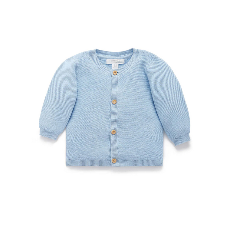 Purebaby Organic Textured Cardigan - Blue Melange
