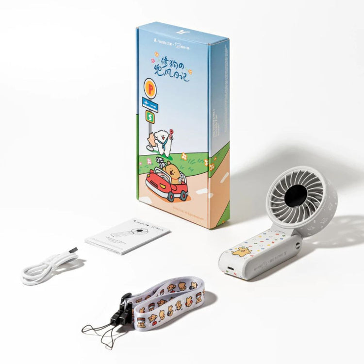 [JisuLife x Maltese] JisuLife Handheld Fan Life7 (5000mAh) - Grey Maltese Puppy | Limited Edition