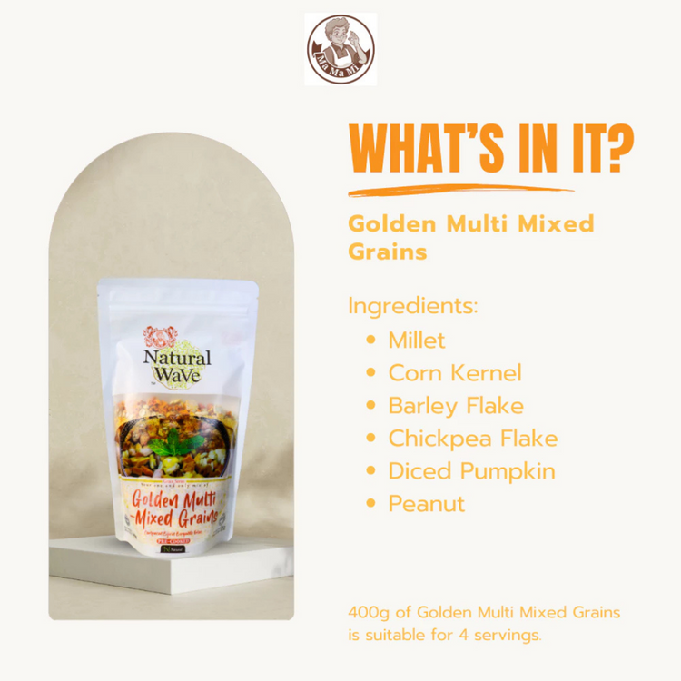 Mamami Natural Wave Golden Multi-Mixed Grains 400g | 4 Servings | Nutrient Dense | Pre=Cooked Meal