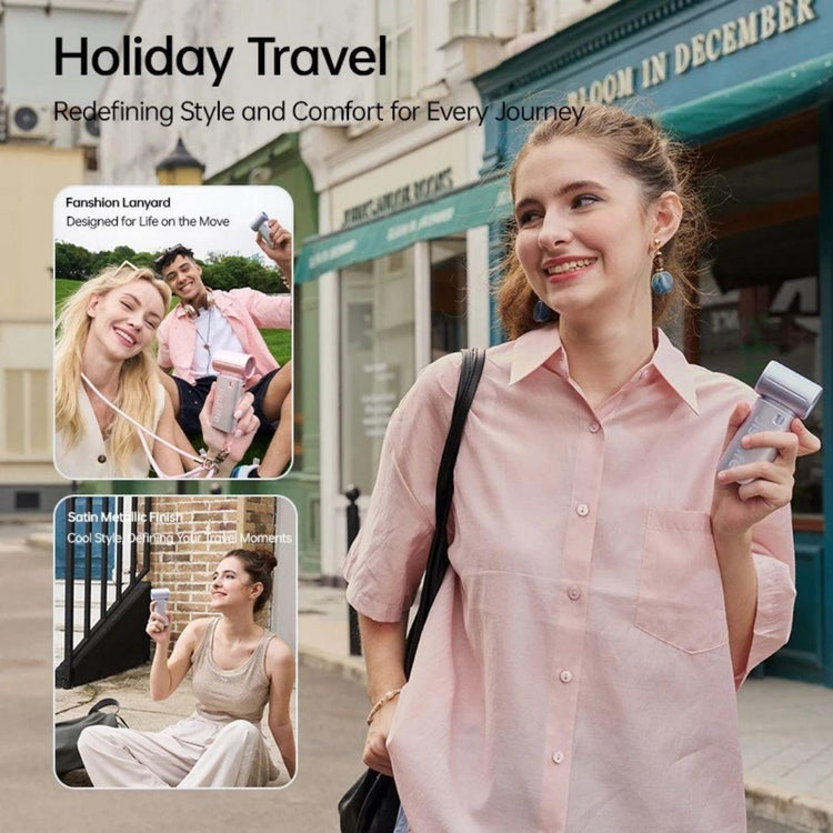 JisuLife Handheld Fan 9S (5000mAh) Portable Mini Fan 22h Battery Life Cooling Fans with LED Display for Travel Home Office