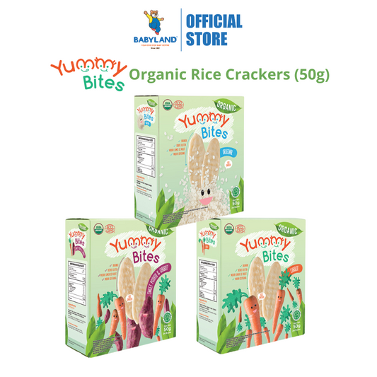 Yummy Bites Organic Rice Crackers 50g (7M+)