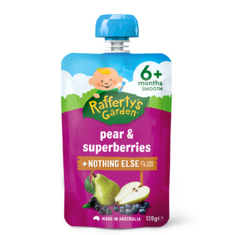 Rafferty's Garden Baby Food Pouches 120g 6m+/8m+ Made In Australia