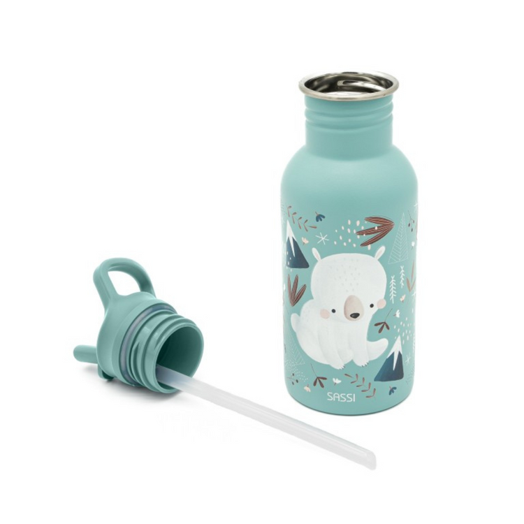 Sassi Stainless Steel Bottle 500ml - Bear