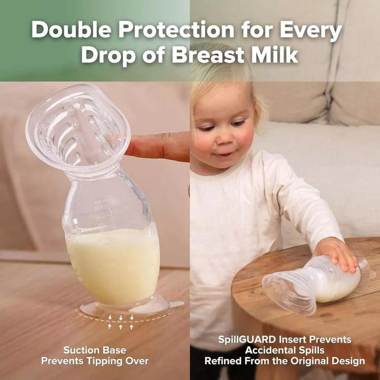 Haakaa Gen.2+ Plus Silicone Manual Breast Pump with SpillGUARD Insert Upgraded ComfortCARE Sensitive with Stopper