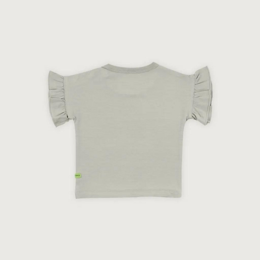 Hamako Tencel Baby Kids Ruffle Tee - Foggy Prints