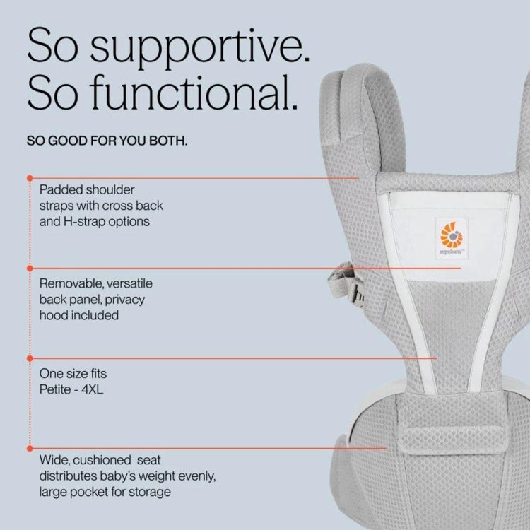 Ergobaby Alta Hipseat Baby Carrier - Natural Beige (4-48 months), SoftFlex ™Mesh for #1 Airflow Ergonomic Wide cushioned Hipseat