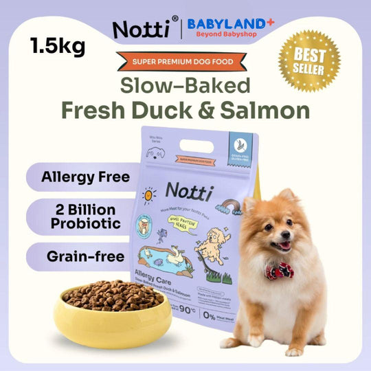 Notti Allergy Care Slow-Baked Fresh Duck & Salmon 1.5kg | Sensitive Skin & Stomach Probiotics