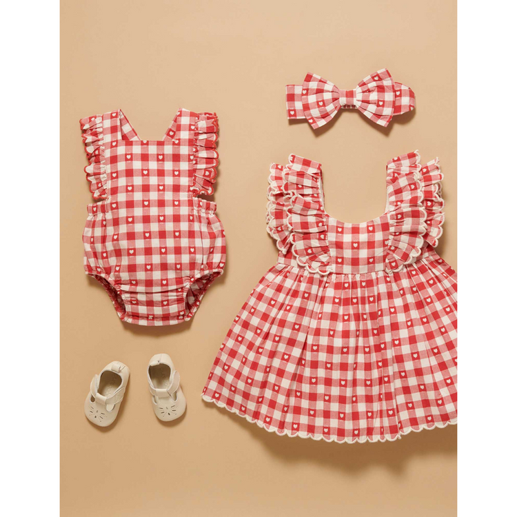 Purebaby Organic Heart Gingham Dress