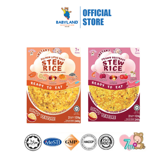 MOMMYJ Baby Instant Stew Rice 240g (Salmon Lotus Root/Prawn Beetroot)