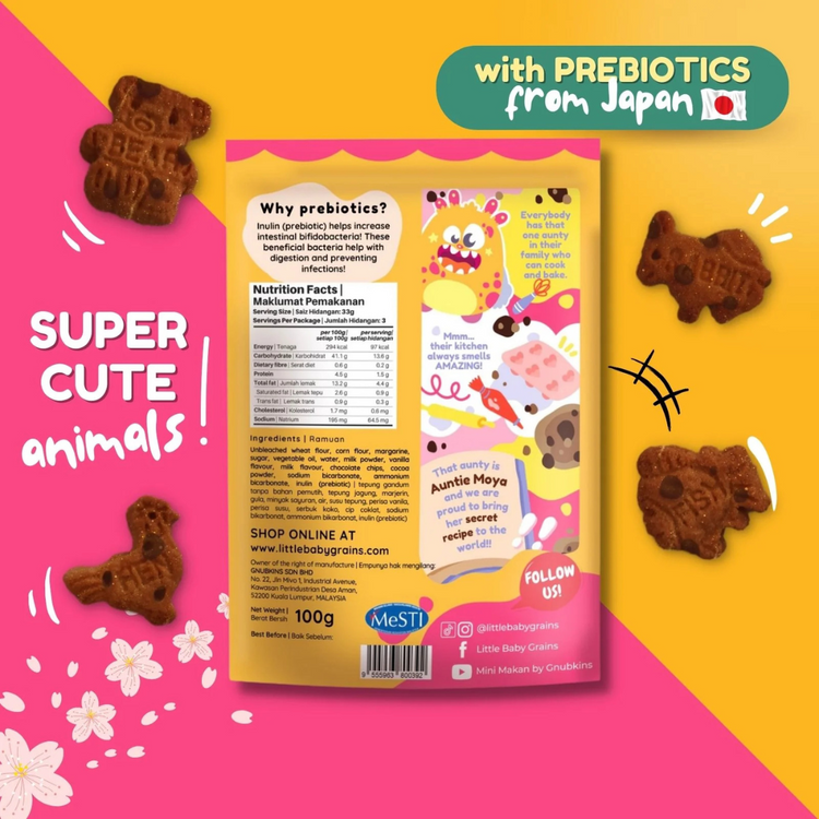 Little Baby Grains Prebiotic Kids Cookies 100g - 2 flavours (12 months till adult)