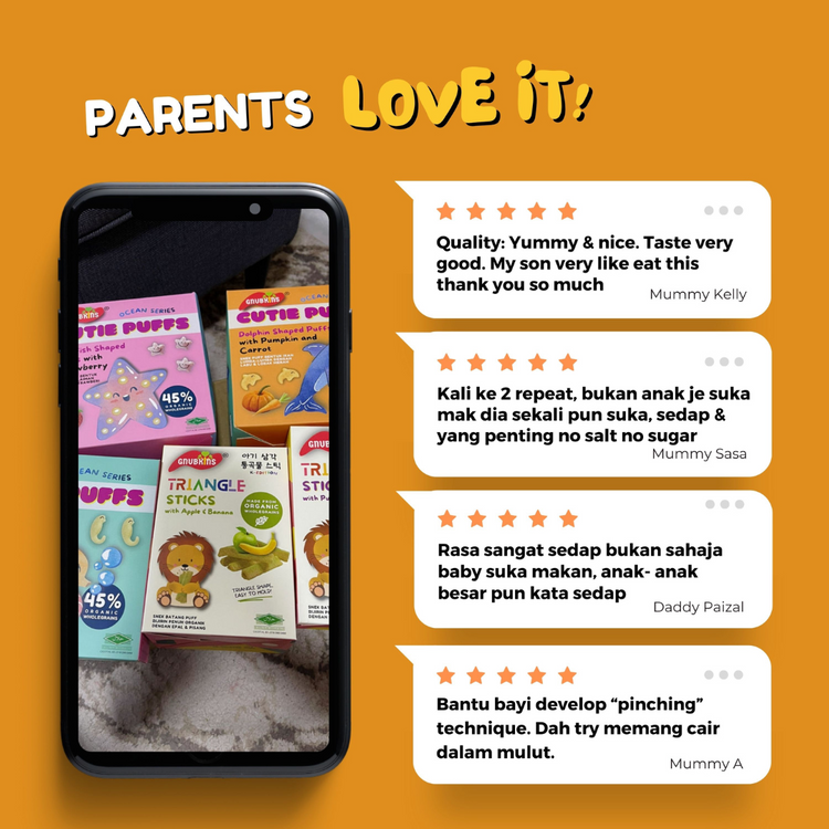 Little Baby Grains Cutie Puffs Organic Snack - 3 Flavours (6 months onwards)