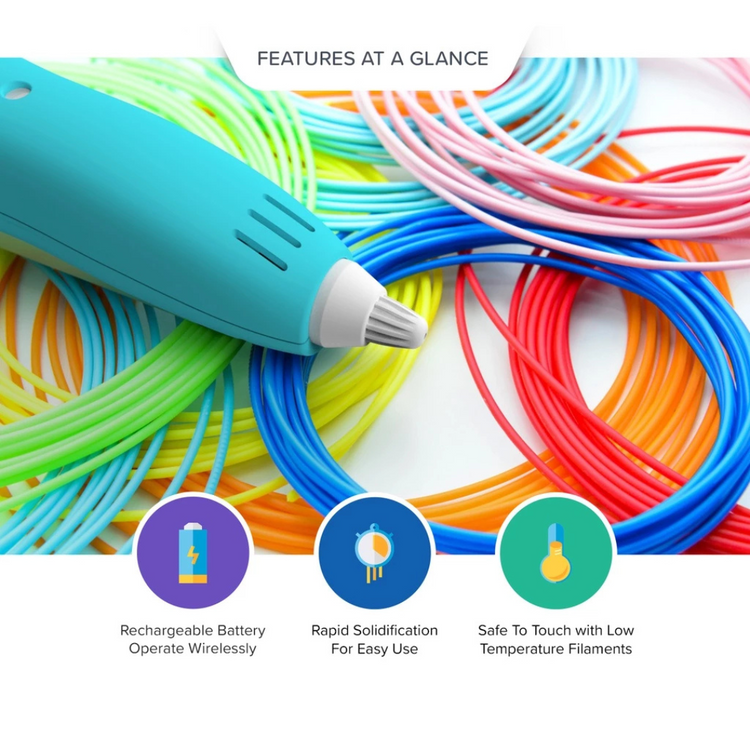 myFirst 3dPen Make - Wireless 3D Pen Starter Kit Art and Craft for Kids for Boys and Girls With Refillable Multi-colored