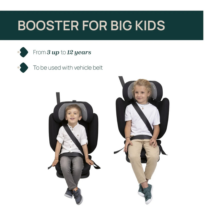 Chicco Fold & Go S I-size Booster Seat - Posh Black | From 100cm to 150cm (3Y+)