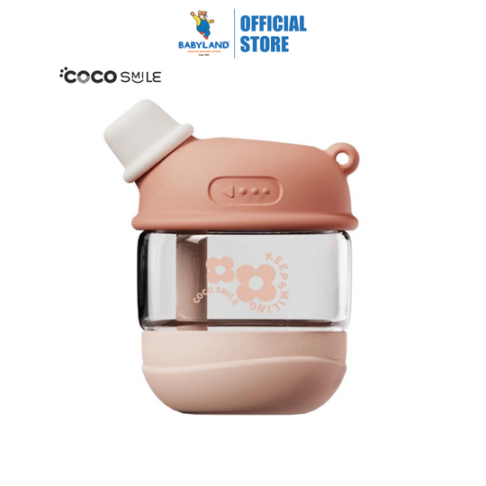 Cocosmile 8323 Coco Dudu Straw Glass Cup 450ml - Pink