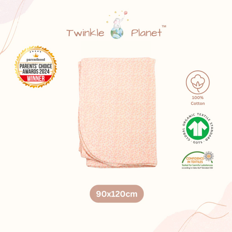 Twinkle Planet Organic Cotton Interlock Swaddle Blankets (90cm x 120cm)