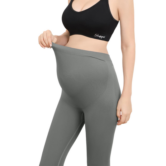 Shapee Maternity Compression Support Leggings Grey - pregnant legging, exercise pants, tummy support pants