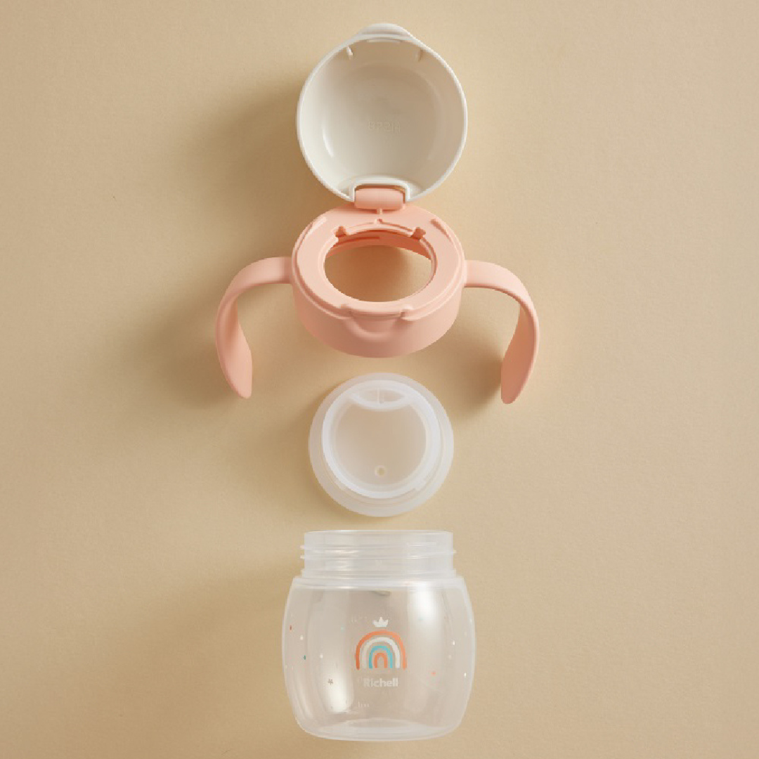 Richell Training L.I Easy-Sip Direct Drink Cup 200ml - Peach (8m ...