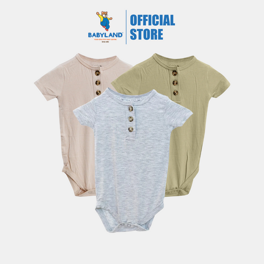 Snuggle Shield® Bamboo Short Sleeve 3 Button Onesie