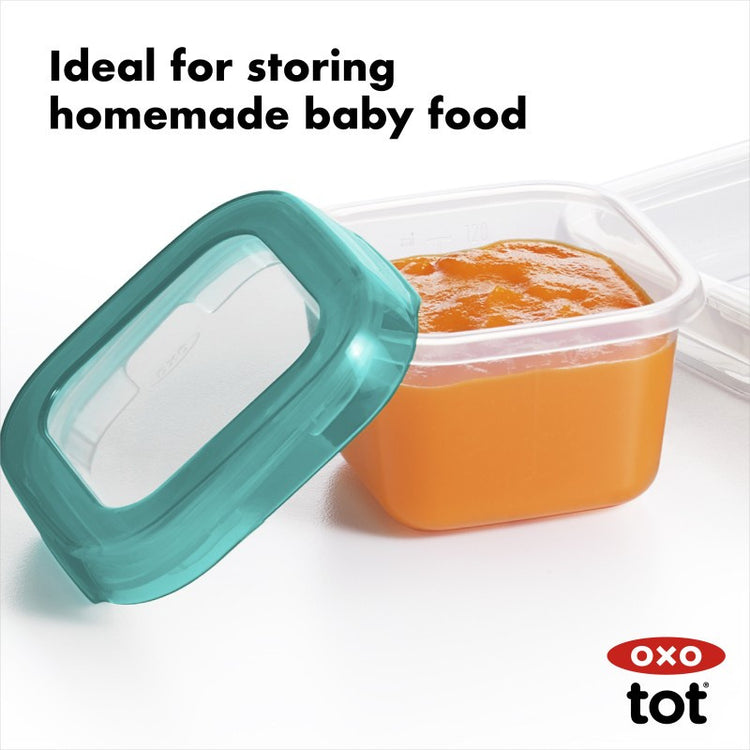 Oxo Tot Baby Blocks Plastic Freezer Storage Containers Set (4oz / 120ml)