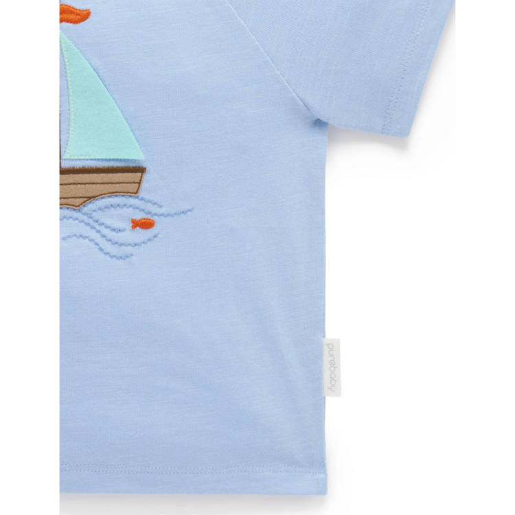 Purebaby Organic Kids Voyager Relaxed Tee - Surf Print