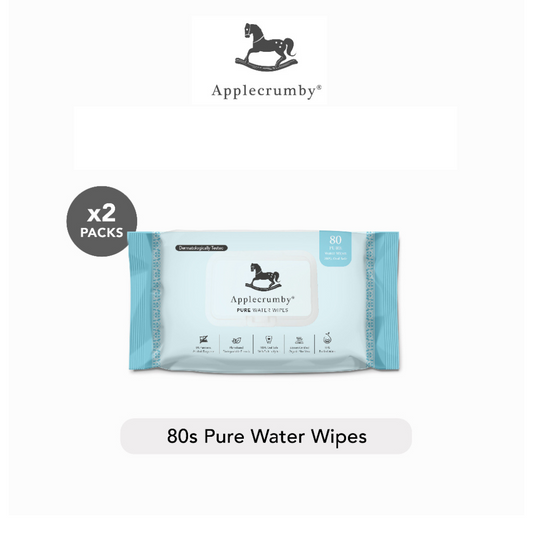 Applecrumby Pure Water Wipes 80s (2 Packs Bundle)