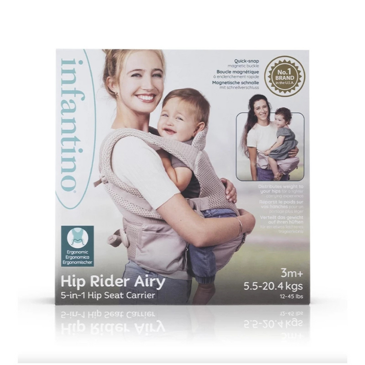 Infantino 300159 Hip Rider Airy 5-In-1 Hip Seat Carrier Suitable For Baby From 3 Months Up To 20.4KG