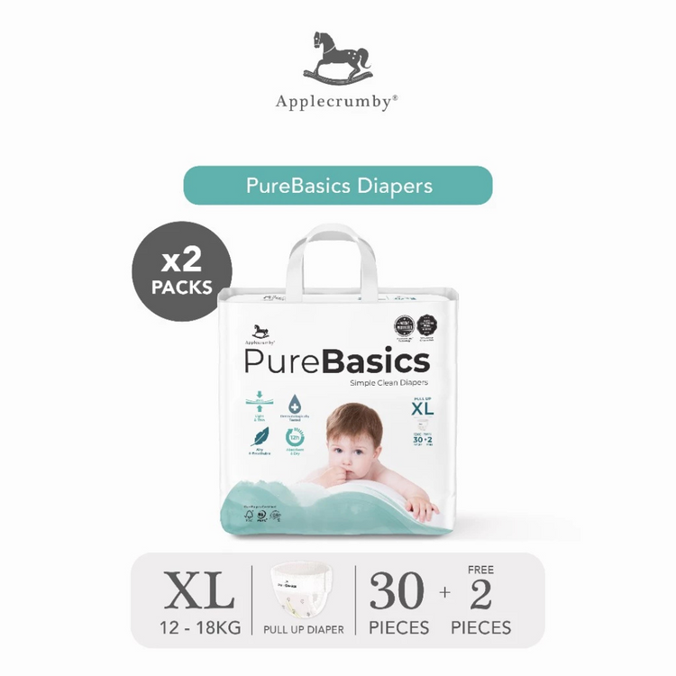 Applecrumby PureBasics Pull Up Diapers (Mega, 2 Packs)