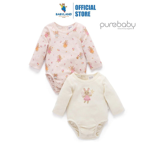 Purebaby Organic Bodysuit Little Fairies Print 2 Pack