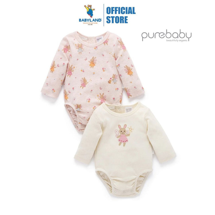 Purebaby Organic Bodysuit Little Fairies Print 2 Pack