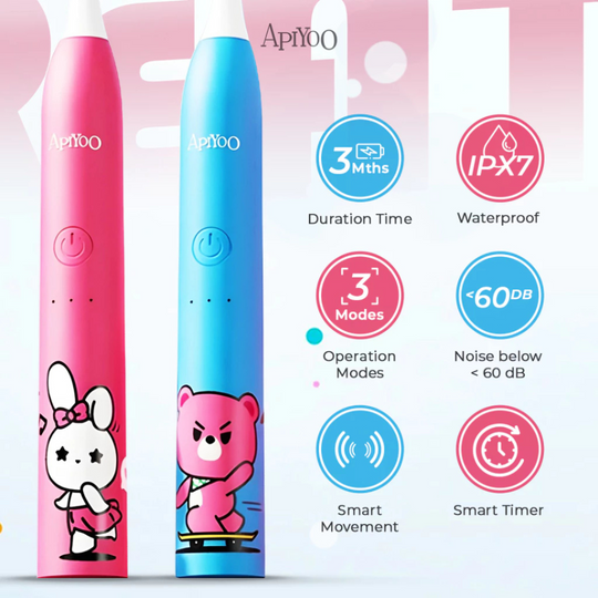 ApiYoo A7 Kids Sonic Electric Toothbrush Cartoon Design