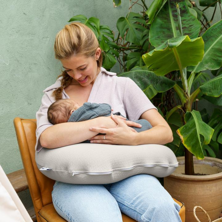 Doomoo Softy Nursing Pillow - Leaves Aqua Green