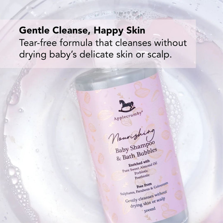 Applecrumby Nourishing Baby Shampoo & Bath Bubbles 500ml