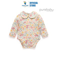 Purebaby Organic Bodysuit With Collar Wild Flower Print Thick
