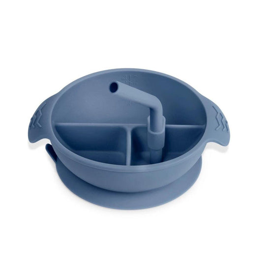 Haakaa Silicone Divided Suction Bowl - Bluestone (6m+)