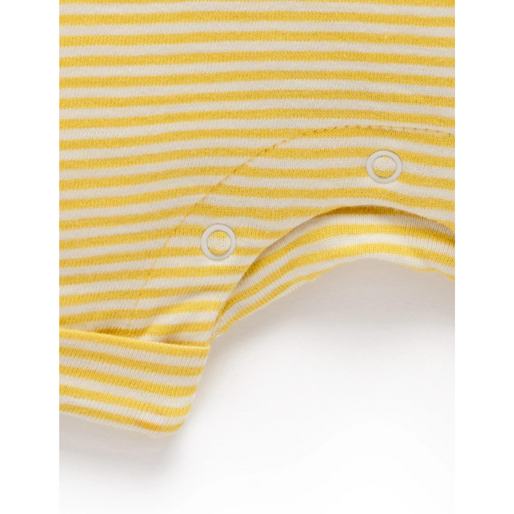 Purebaby Organic Striped Short Growsuit Pineapple Mini Stripe