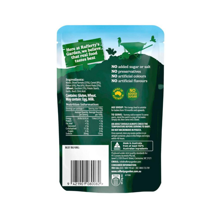 Rafferty's Garden Risoni & Garden Vegetables 170g (10M+)