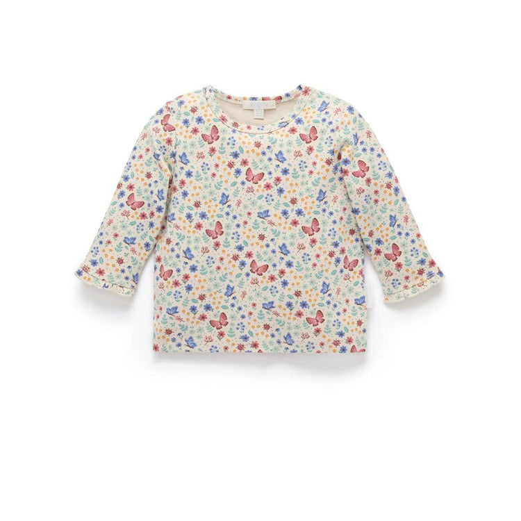 Purebaby Organic Sapphire Butterfly Print Thick Layering Top