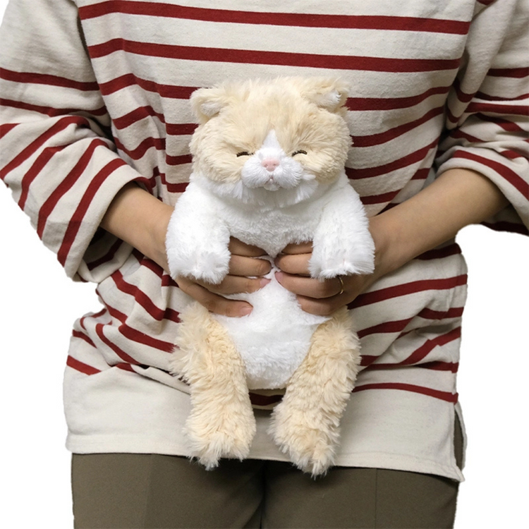 Sunlemon 1383 Cream - Lying Cat Sleeping Face Stuffed Toy S