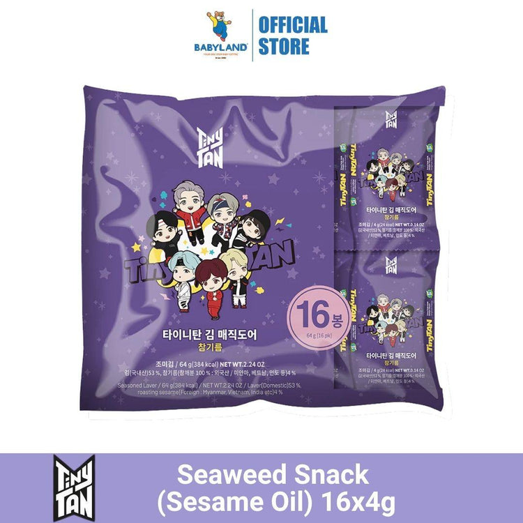 TinyTan Magic Door Seaweed Snack (Sesame Oil) 16x4g