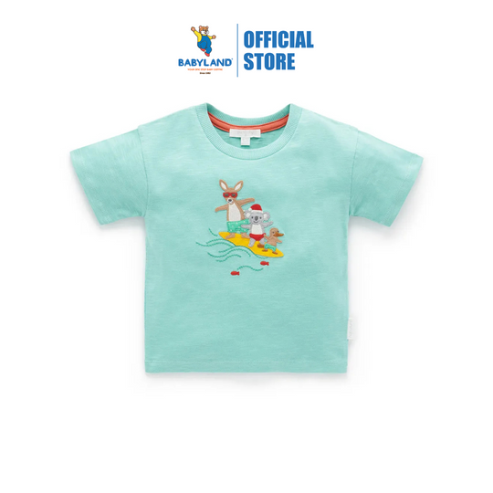 Purebaby Organic Christmas Surfers Tee Leaf Print