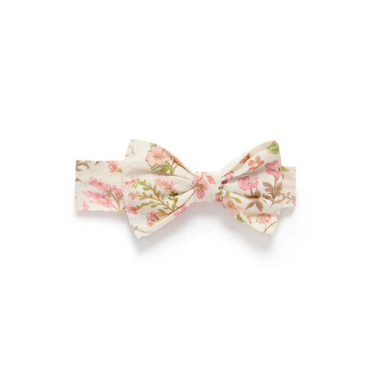 Purebaby Organic Bow Headband Dune Flowers