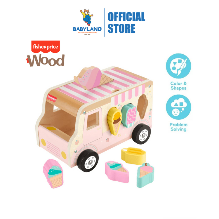 Fisher Price Wooden Ice Cream Shape Sorter Set 18m Babyland SS2 Malaysia