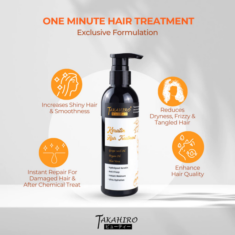 Takahiro Keratin Treatment 100ml - Anti Frizzy & Damaged Hair