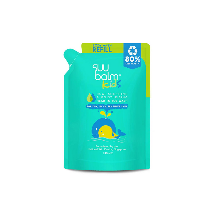 Suu Balm Kids Moisturising Head To Toe Body Wash Refill 740ml