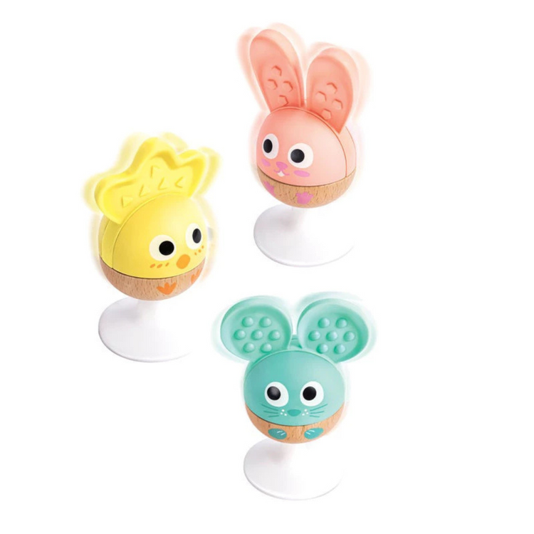 Hape 0123 Cheery Critter Rattle Trio Suitable for Newborn and Up