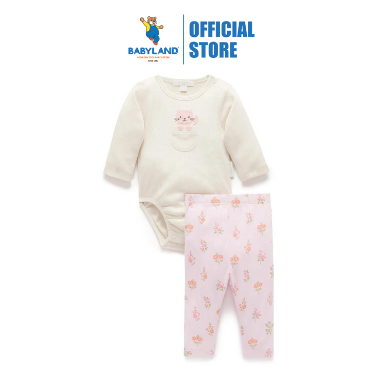 Purebaby Organic 2 Piece Long Set Aster Print